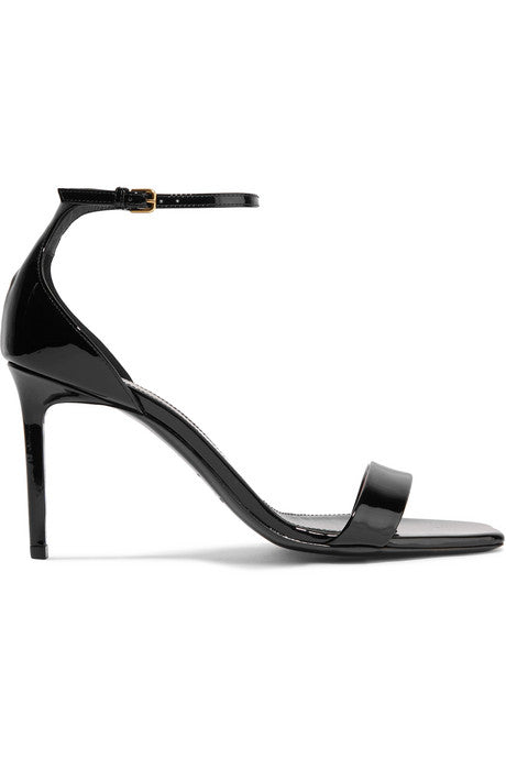 Amber patent-leather sandals