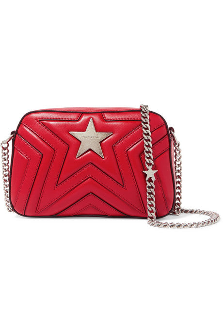 Star quilted faux leather shoulder bag