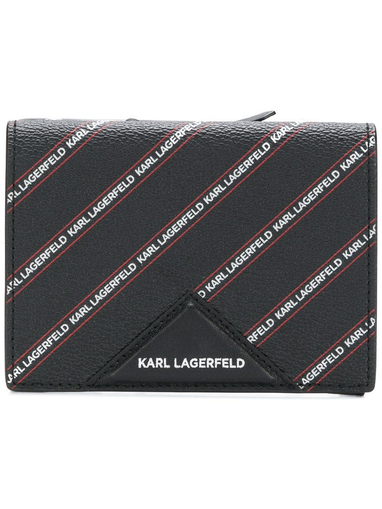 striped logo medium wallet