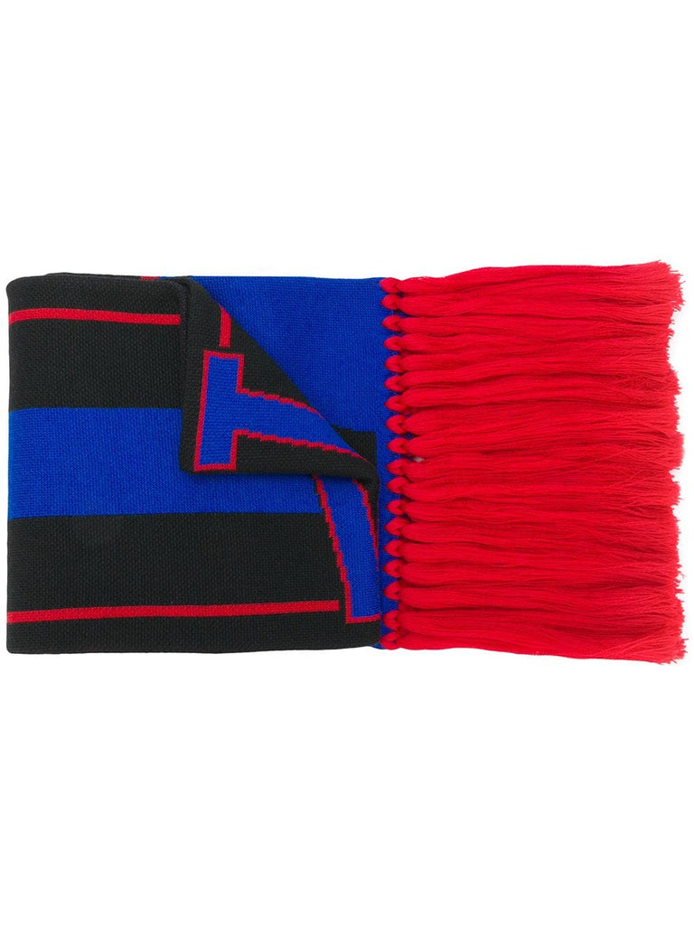 Fringed logo scarf