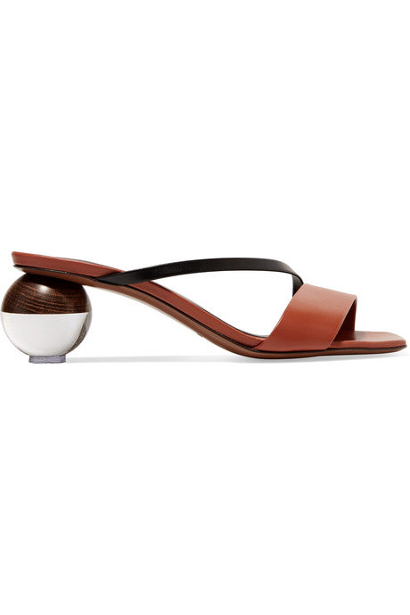 Gia two-tone leather mules