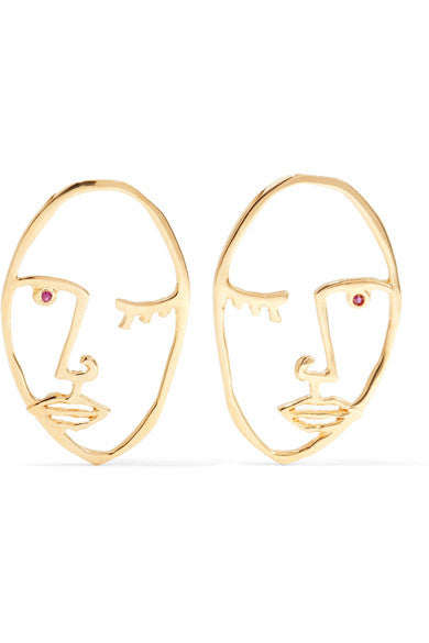 Cocteau gold-plated garnet earrings