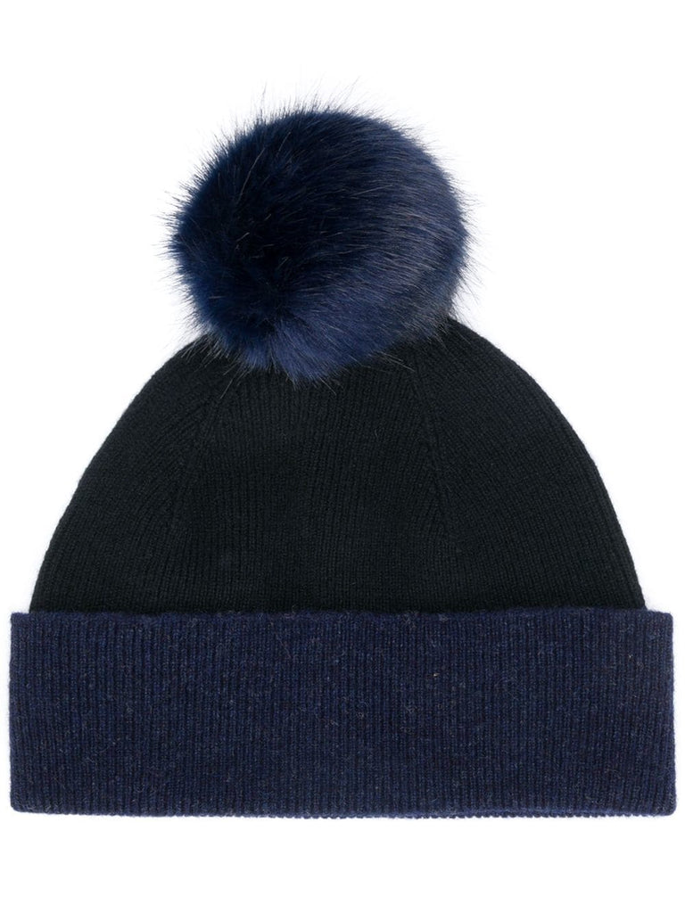 pom-pom knitted hat