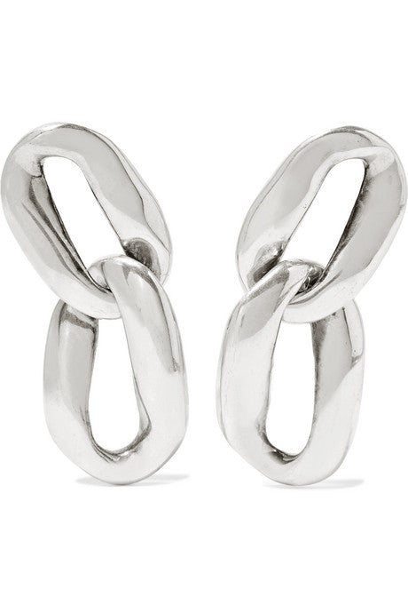 Silver-tone clip earrings