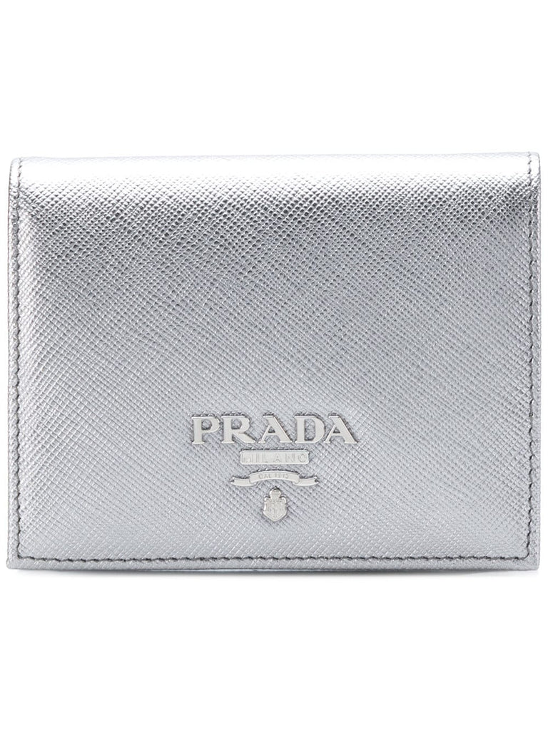 Saffiano metallic mini flap wallet