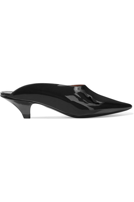 Patent-leather mules