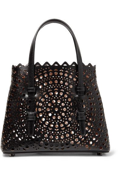 Micro laser-cut leather tote