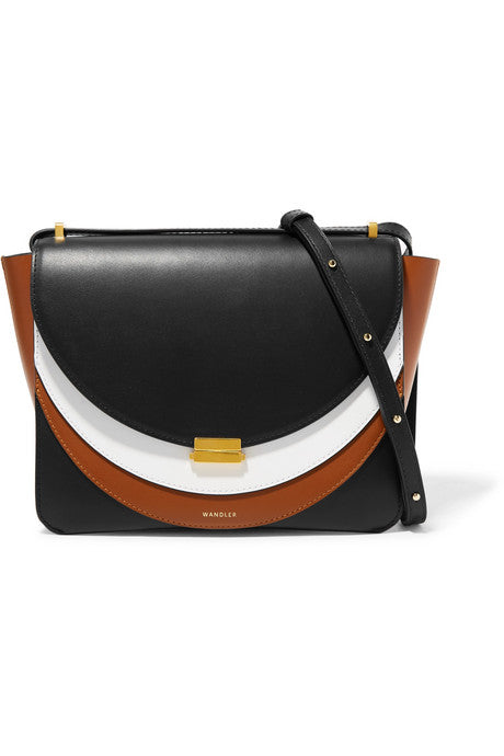 Luna color-block leather shoulder bag