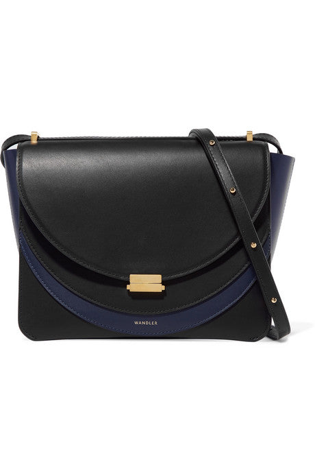 Luna color-block leather shoulder bag