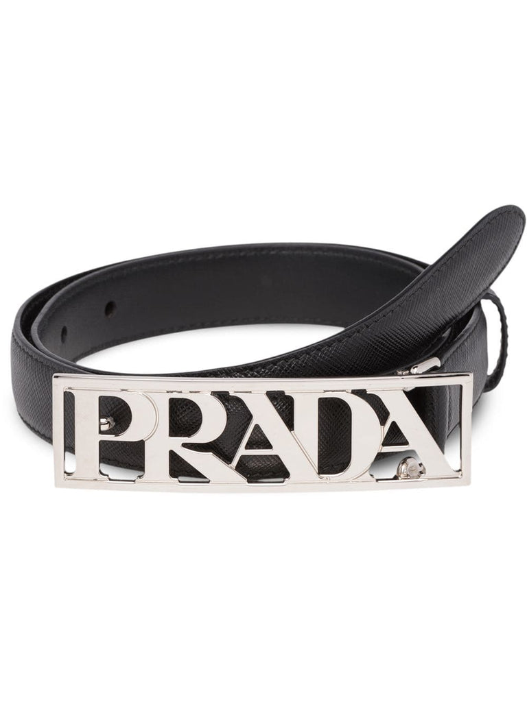 metal logo buckle belt