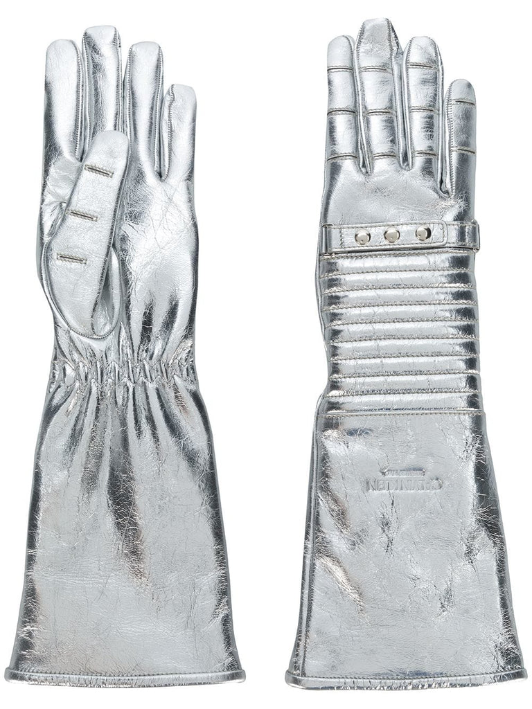 metallic gloves