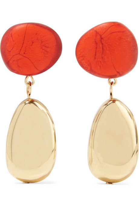 Gold-tone and resin earrings