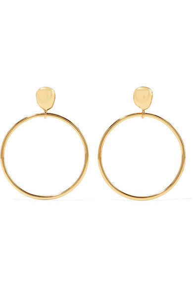 Mineral gold-plated hoop earrings