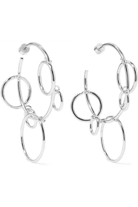 Quad Hoops silver-plated earrings