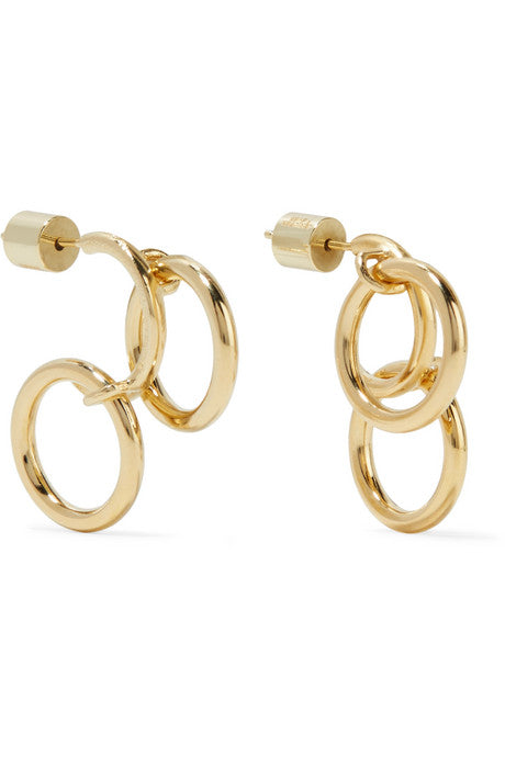 Triple Hoops gold-plated earrings