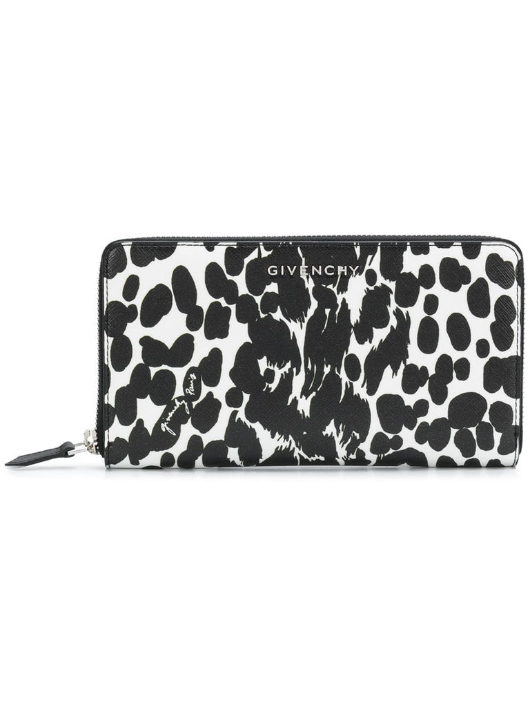 spot print zip purse