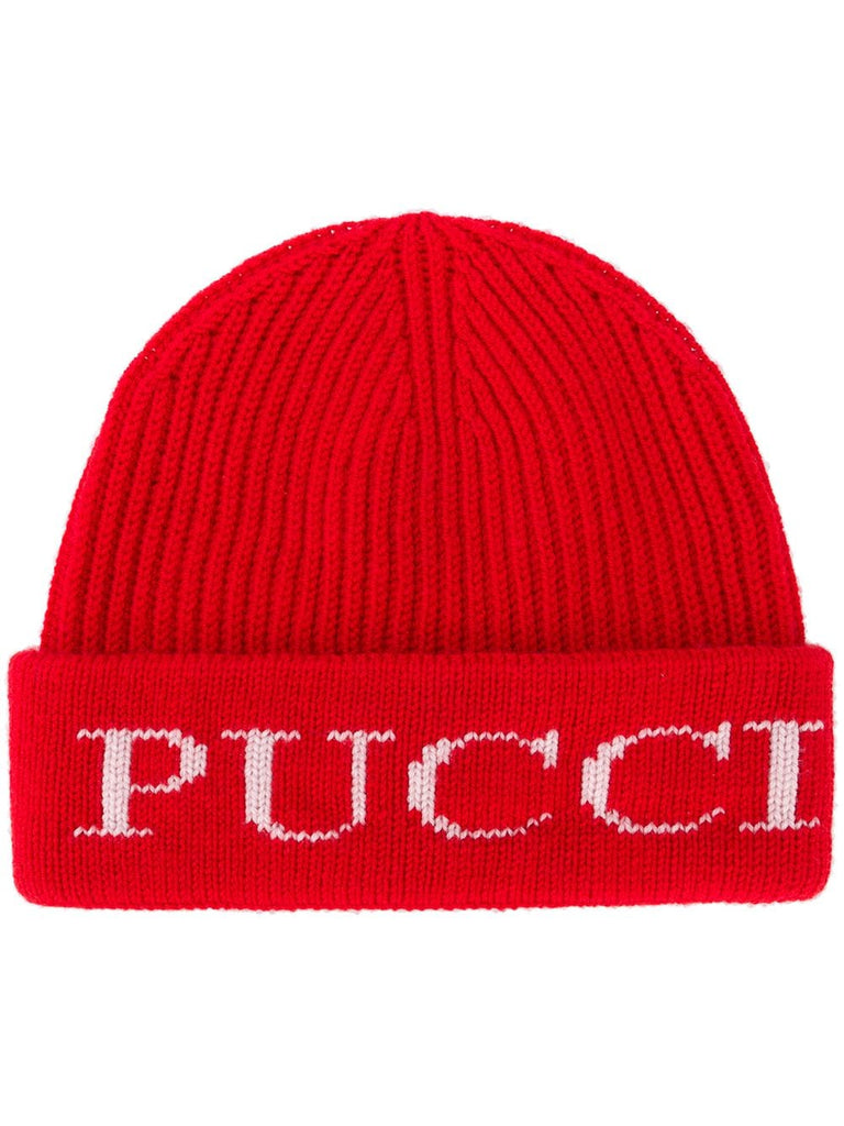 ribbed logo beanie