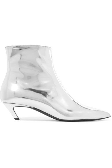 Talon Slash mirrored-leather ankle boots