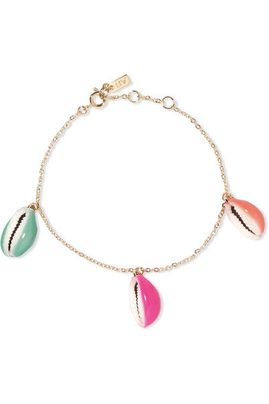 Gold-plated, shell and enamel bracelet