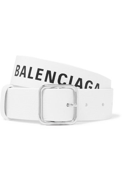 Everyday printed textured-leather belt