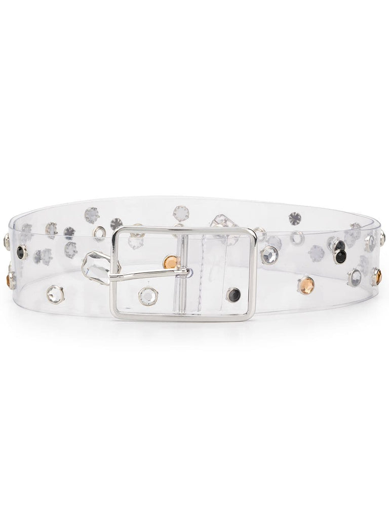 embellished transparent belt