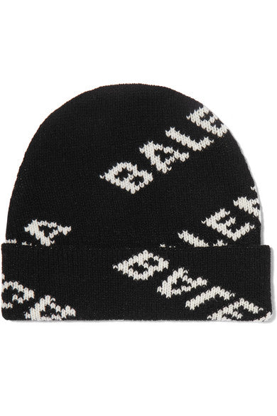 Intarsia knitted beanie