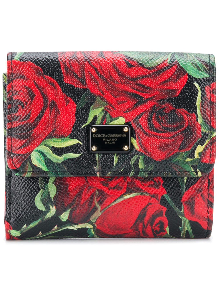 small rose print wallet