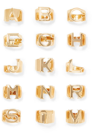 Alphabet gold-tone ring