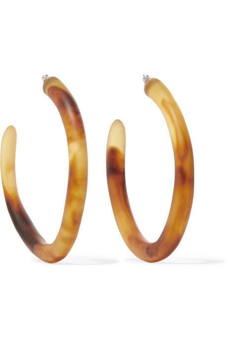 Tortoiseshell resin hoop earrings