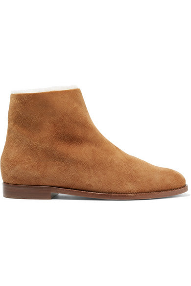 Shearling-lined suede ankle boots