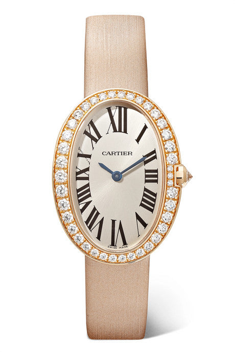 Baignoire 24.5mm small 18-karat pink gold, toile brossée and diamond watch