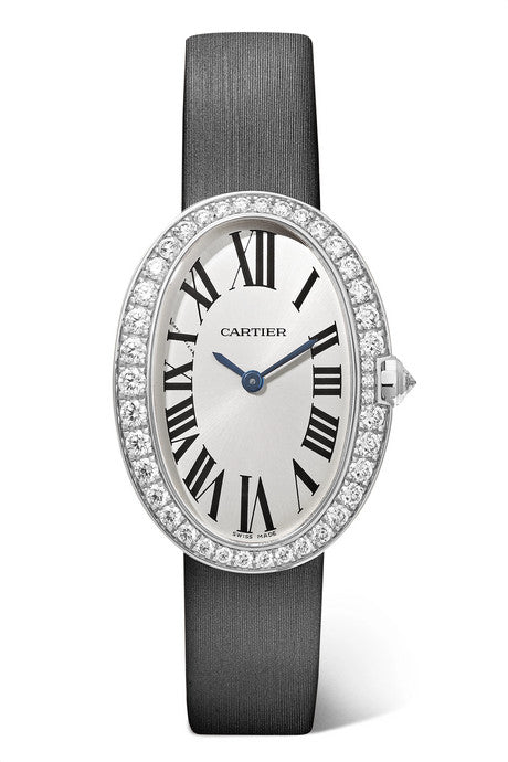 Baignoire 24.5mm small 18-karat white gold, toile brossée and diamond watch