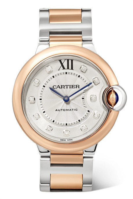 Ballon Bleu de Cartier 36mm 18-karat rose gold, stainless steel and diamond watch