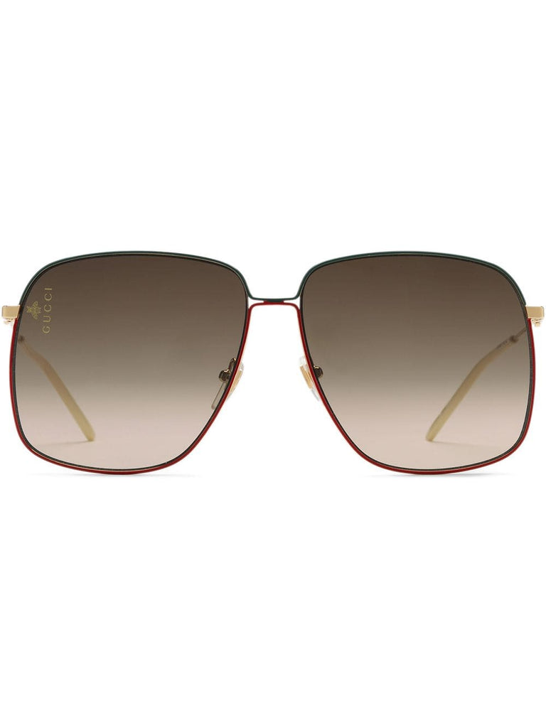 Rectangular-frame metal sunglasses