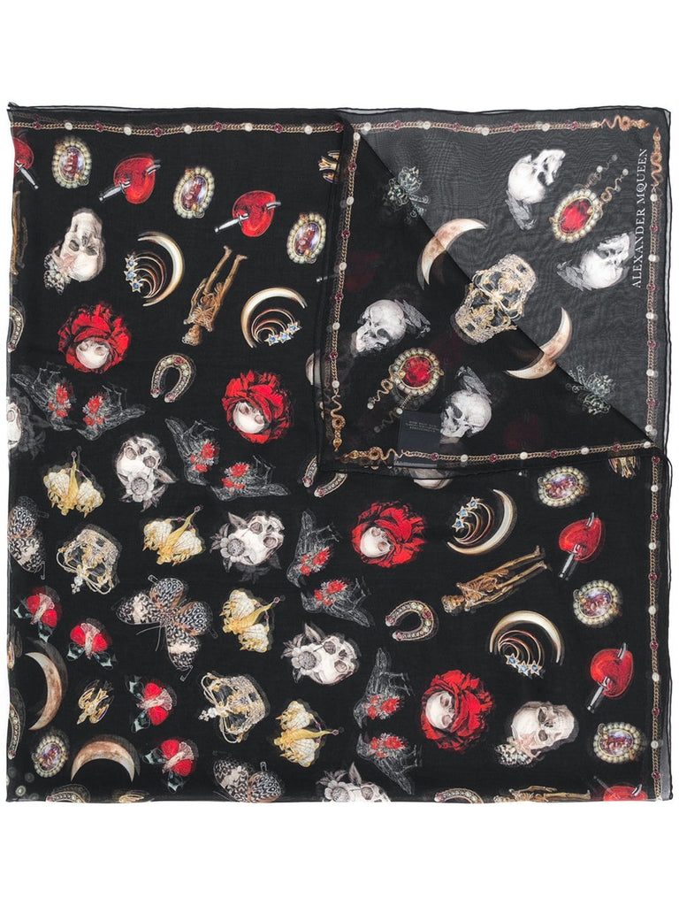 gothic icon print scarf