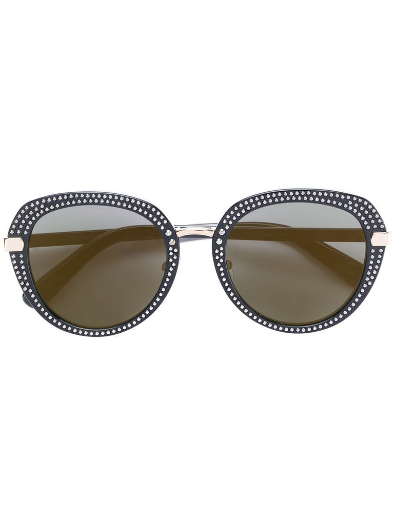 studded round frame sunglasses