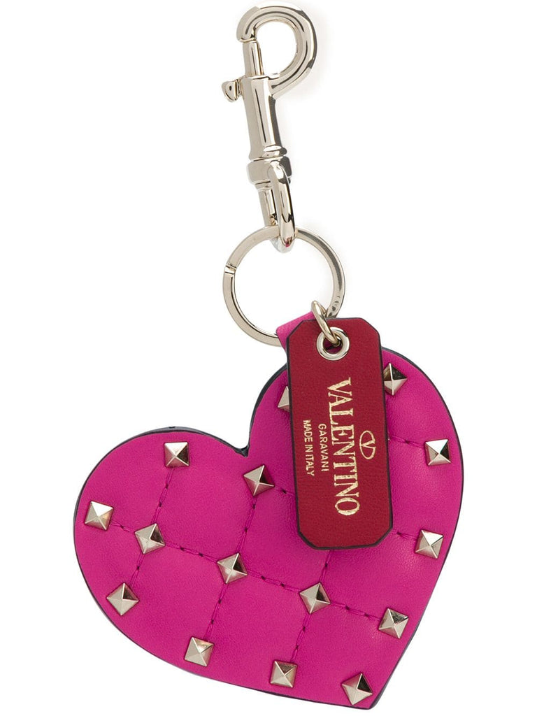 Rockstud heart key ring