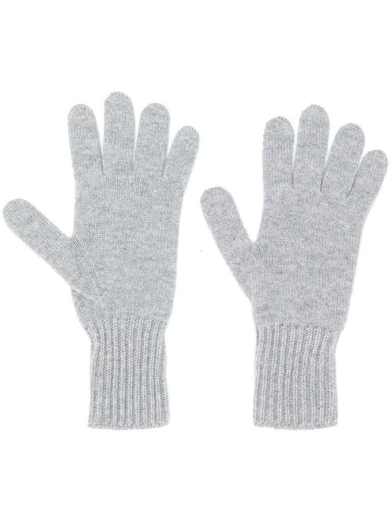 ribbed cuffs knitted gloves