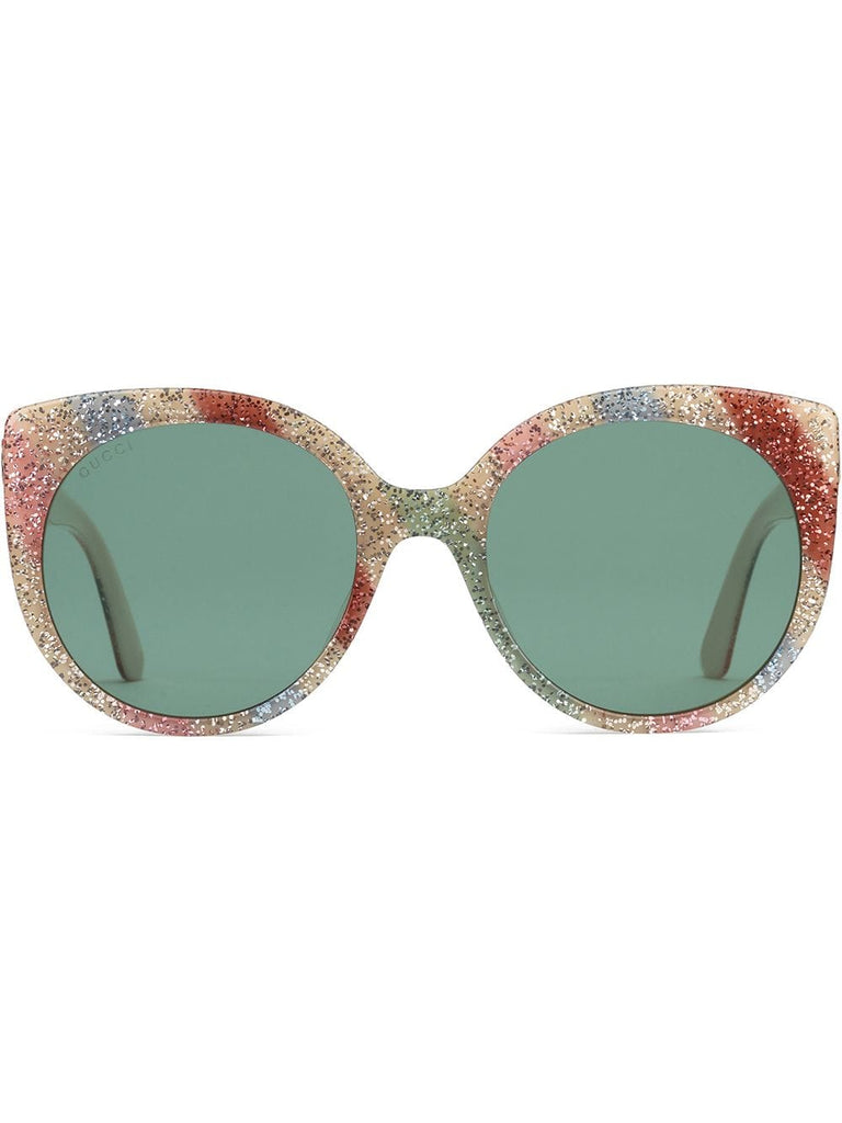 Cat eye glitter acetate sunglasses