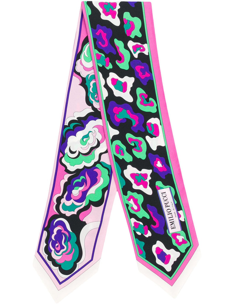 abstract print skinny scarf