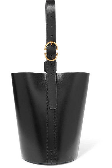 Small leather bucket bag