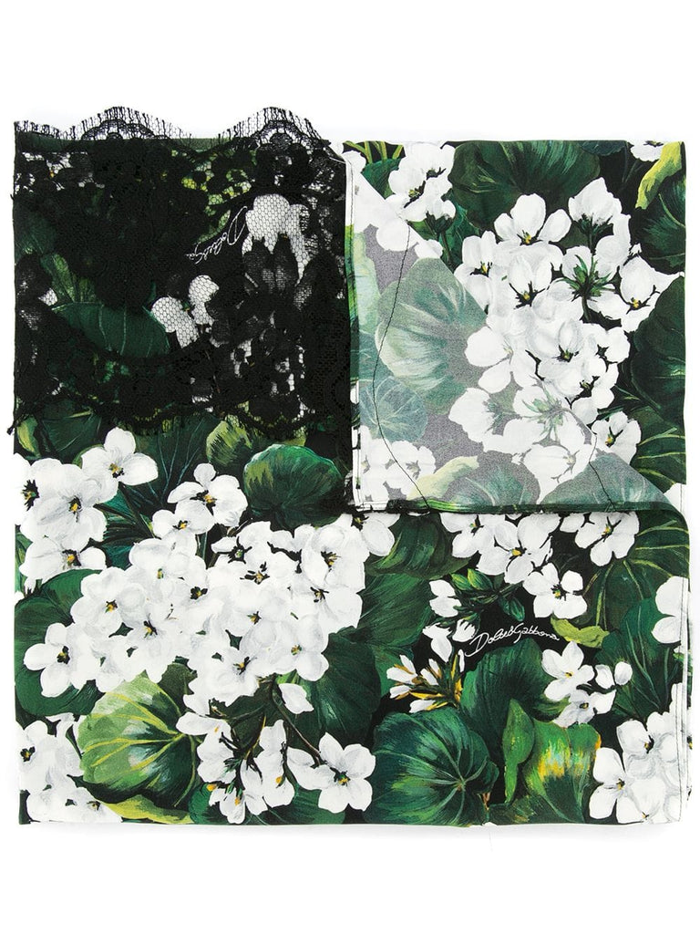 white geranium printed scarf