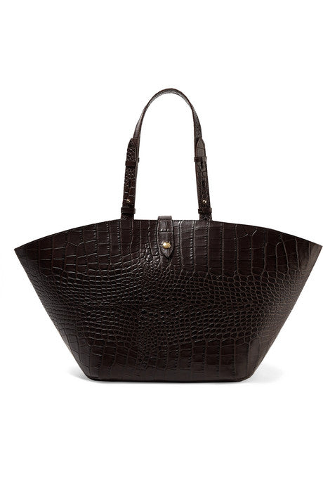 Carmen croc-effect leather tote