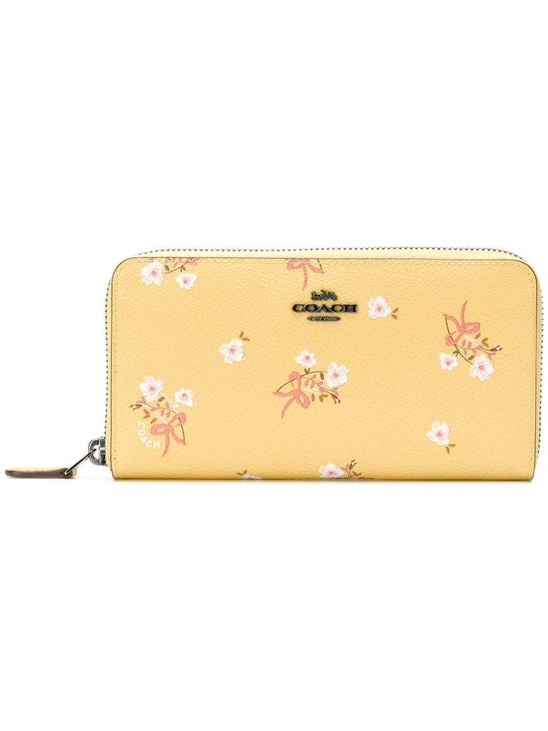 floral accordion zip wallet