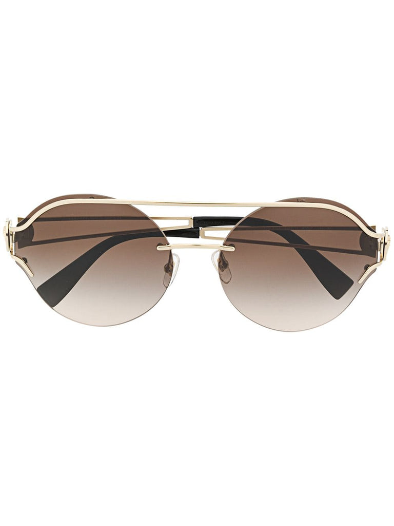 top bar round frame sunglasses