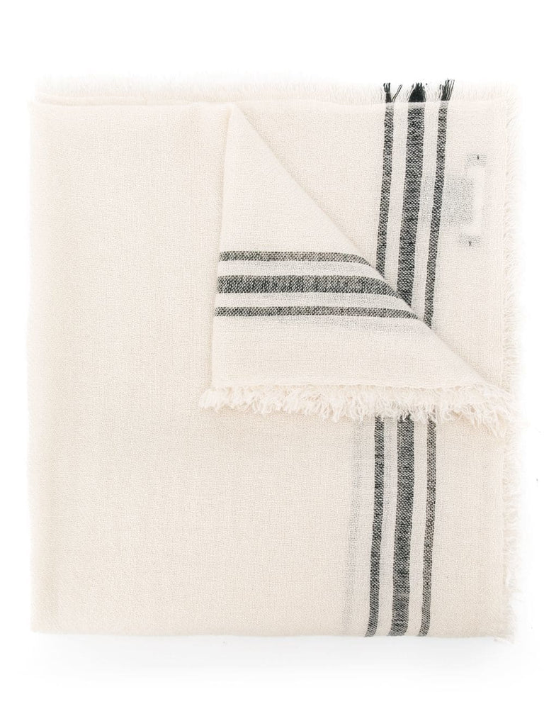 frayed striped scarf