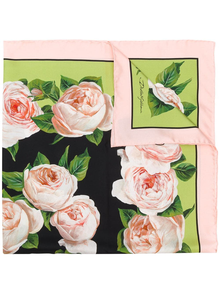 Rose pattern square scarf