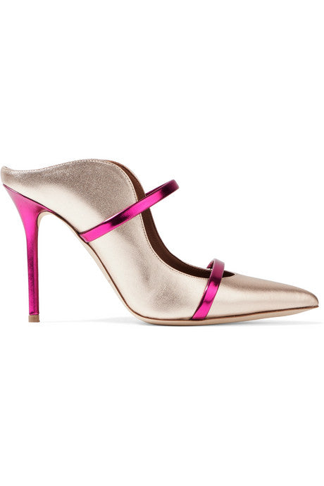 Maureen 100 metallic leather mules