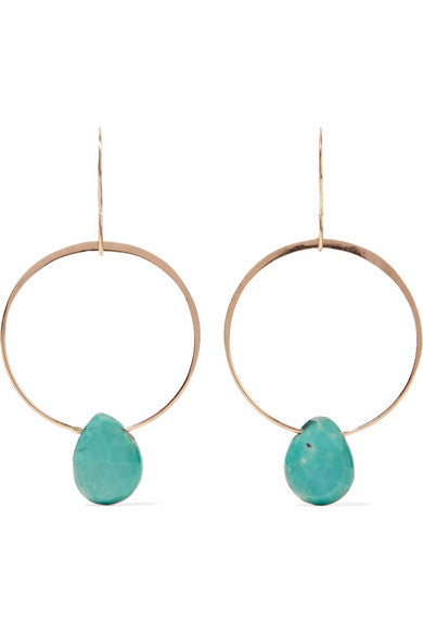 14-karat gold turquoise earrings