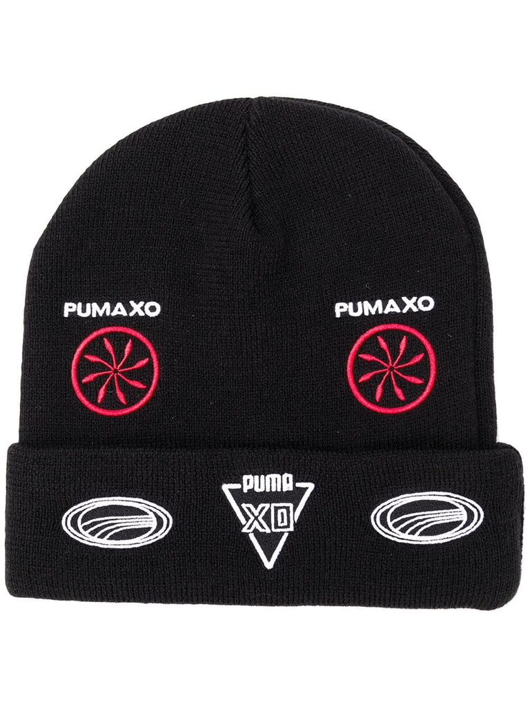 folded beanie with patches